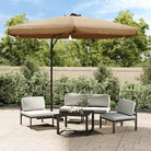 Stalen paal parasol voor bescherming tegen zware regenval en uv-straling - Taupe / 1 - Parasols en zonneschermen