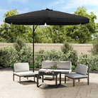 Stalen paal parasol voor bescherming tegen zware regenval en uv-straling - Zwart / 1 - Parasols en zonneschermen