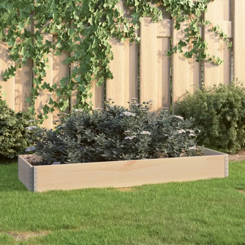 Stapelbare plantenbak van massief grenenhout met metalen hoeken - 50 x 150 cm / 1 - Bloempotten & plantenbakken