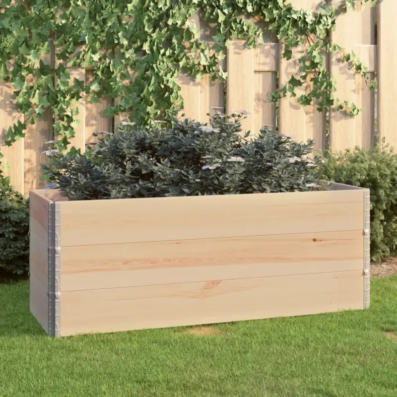 Stapelbare plantenbak van massief grenenhout met metalen hoeken - 50 x 150 cm / 3 - Bloempotten & plantenbakken
