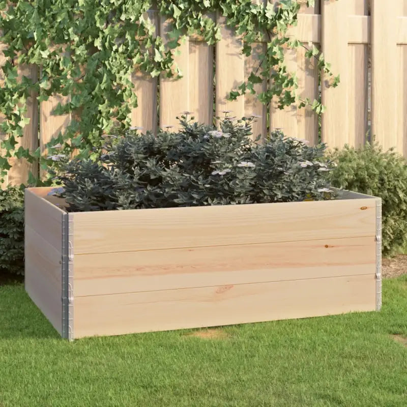 Stapelbare plantenbak van massief grenenhout met metalen hoeken - Bloempotten & plantenbakken