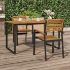 Stapelbare tuinstoelen met massief acaciahout en metalen frame - 2 - Tuinstoelen
