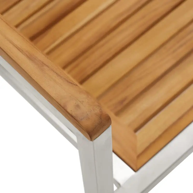 Stapelbare tuinstoelen van massief teakhout met roestvrij staal accenten - Tuinstoelen