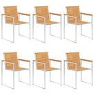 Stapelbare tuinstoelen van massief teakhout met roestvrij staal accenten - 6 / Massief teakhout - Tuinstoelen
