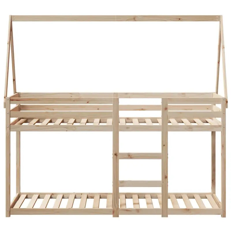 Stapelbed met bedhuis en open zijdeur in massief grenenhout - Bedden & bedframes
