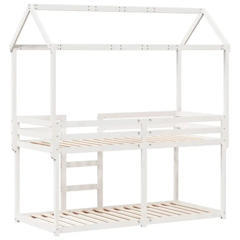 Stapelbed met bedhuis in massief grenenhout en open zijdeur - Bedden & bedframes