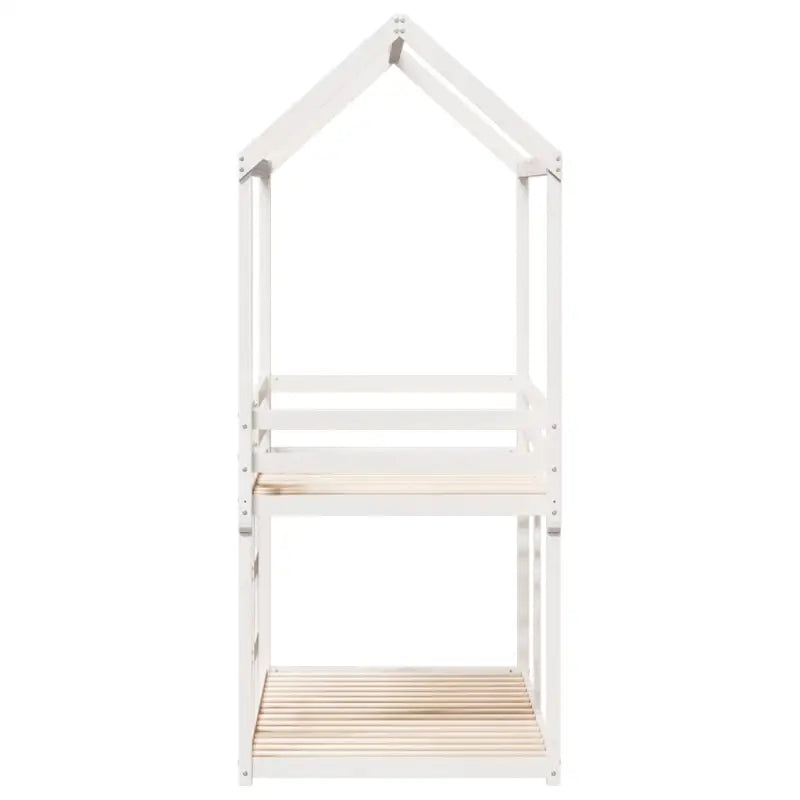 Stapelbed met bedhuis in massief grenenhout en open zijdeur - Bedden & bedframes