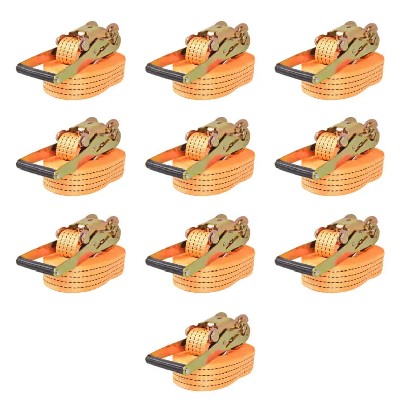 Sterke europese en-12195-2 norm spanbanden voor vrachtbeveiliging - Oranje / 8 m x 50 mm / 10 - Spanbanden