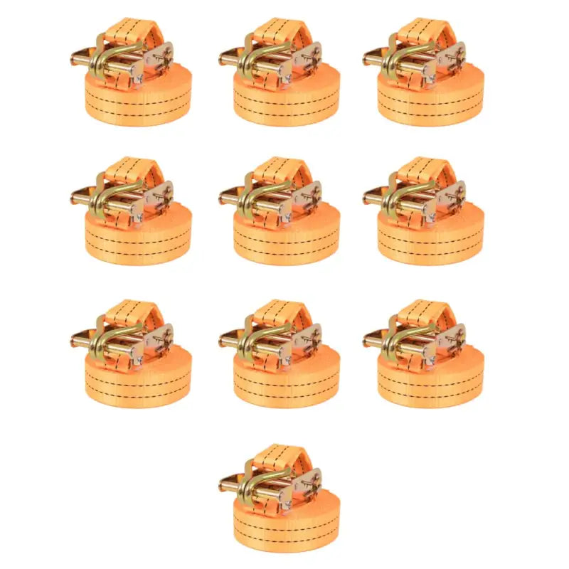 Sterke europese en-12195-2 norm spanbanden voor vrachtbeveiliging - Oranje / 6 m x 38 mm / 10 - Spanbanden