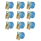 Sterke europese en-12195-2 norm spanbanden voor vrachtbeveiliging - Blauw / 6 m x 38 mm / 10 - Spanbanden