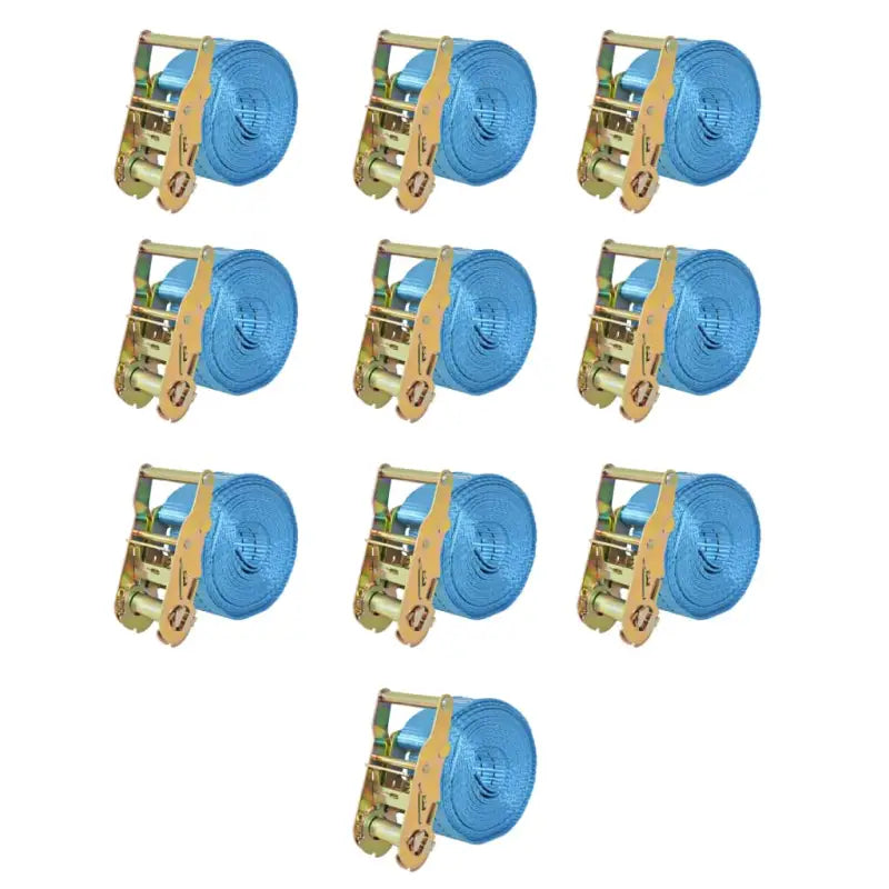 Sterke europese en-12195-2 norm spanbanden voor vrachtbeveiliging - Blauw / 6 m x 38 mm / 10 - Spanbanden
