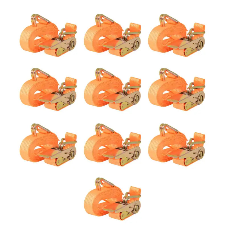 Sterke europese en-12195-2 norm spanbanden voor vrachtbeveiliging - Oranje / 6 m x 25 mm / 10 - Spanbanden