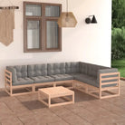 Sterke tuinset van massief grenenhout voor ontspanning en gezelligheid - Naturel / Ja - Tuinsets