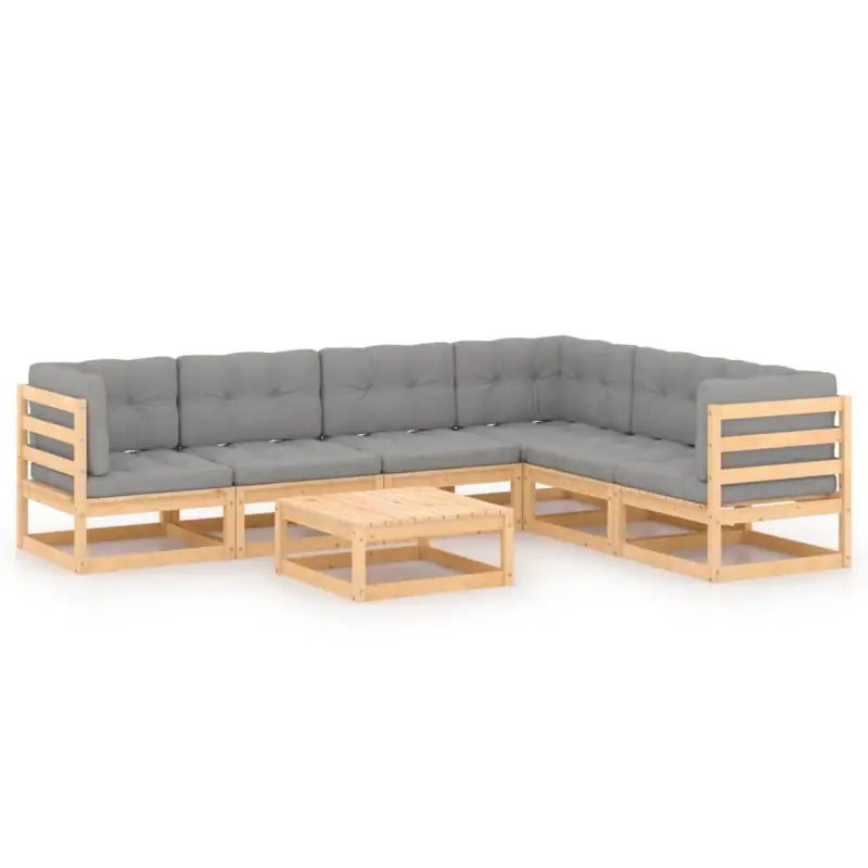 Sterke tuinset van massief grenenhout voor ontspanning en gezelligheid - Tuinsets
