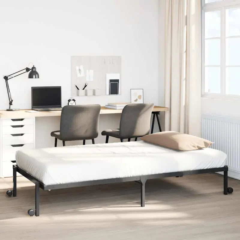 Stevig bedframe met extra opbergruimte en tijdloos design - Zwart / 80 x 200 cm - Bedden & bedframes