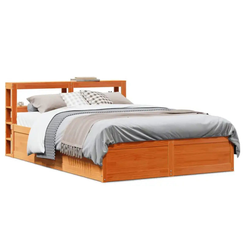 Stevige bedframe van massief grenenhout voor een goede nachtrust - Wasbruin / 150 x 200 cm - Bedden & bedframes