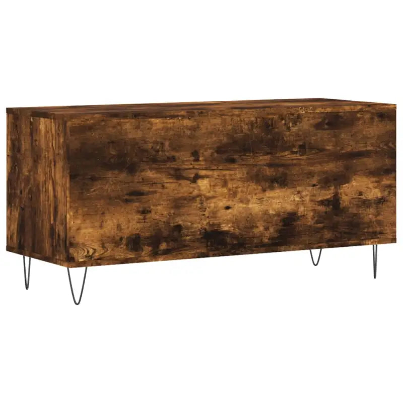 Stevige blad platenkast met ijzeren poten en bewerkt hout - Cd- & dvd-kasten