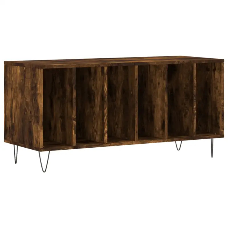 Stevige blad platenkast met ijzeren poten en bewerkt hout - Cd- & dvd-kasten