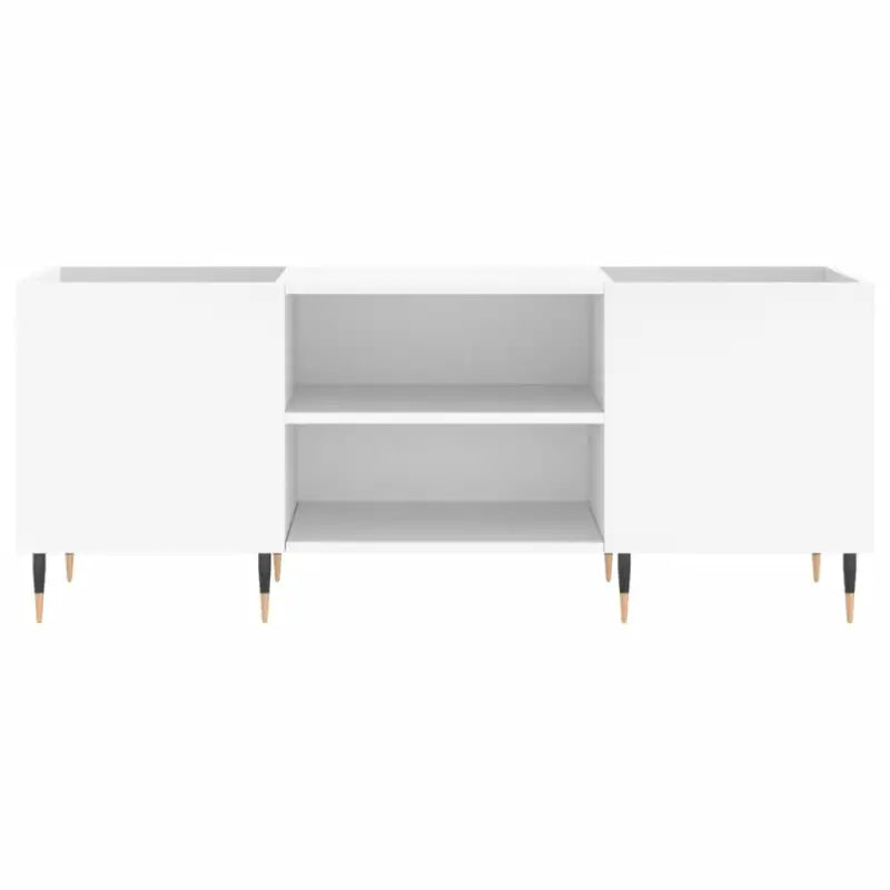 Stevige blad vinylkast met ijzeren poten en bewerkt hout - Cd- & dvd-kasten