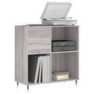 Stevige blad vinylkast met ijzeren poten in grijs Sonoma - Cd- & dvd-kasten