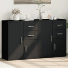 Stevige dressoirs en buffetkasten van bewerkt hout met trendy ontwerp - Zwart / 1 - Dressoirs & buffetkasten