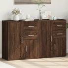 Stevige dressoirs en buffetkasten van bewerkt hout met trendy ontwerp - bruin eikenkleur / 1 - Dressoirs & buffetkasten