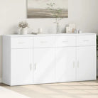 Stevige Dressoirs met bewerkt hout voor een trendy en praktische uitstraling - Wit / 1 - Dressoirs & buffetkasten
