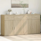 Stevige Dressoirs met bewerkt hout voor een trendy en praktische uitstraling - Sonoma eiken / 1 - Dressoirs &