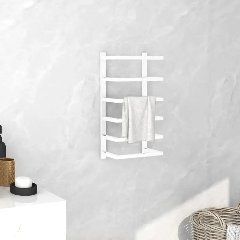 Stevige en stijlvolle handdoekhouder voor de badkamer - Wit / 24 x 12 x 48 cm - Handdoekrekken & -houders