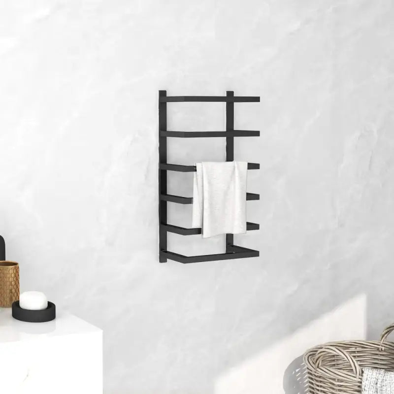 Stevige en stijlvolle handdoekhouder voor de badkamer - Zwart / 24 x 12 x 48 cm - Handdoekrekken & -houders
