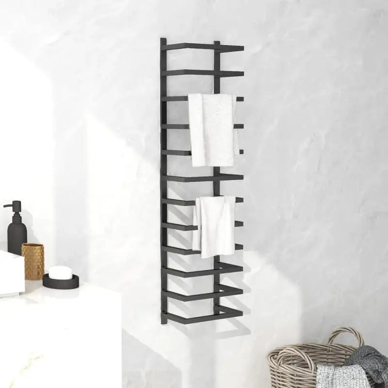 Stevige en stijlvolle handdoekhouder voor de badkamer - Zwart / 24 x 12 x 96 cm - Handdoekrekken & -houders
