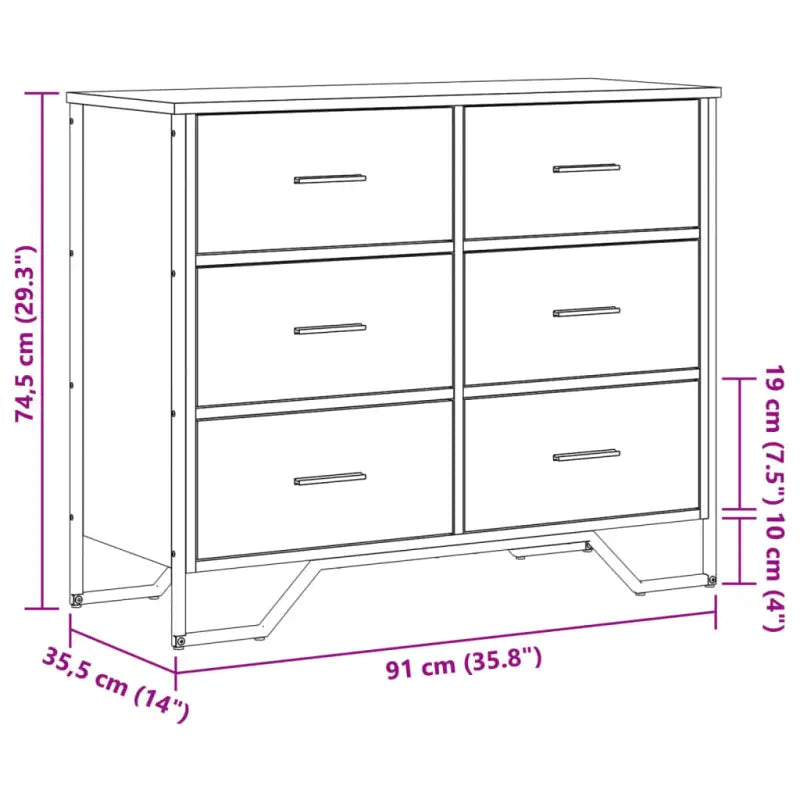 Stevige ladekast met bewerkt hout en tijdloze uitstraling - Commodes & ladekasten