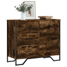 Stevige ladekast met bewerkt hout en tijdloze uitstraling - Gerookt eiken / 1 - Commodes & ladekasten