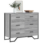 Stevige ladekast met bewerkt hout en tijdloze uitstraling - Grijs sonoma / 1 - Commodes & ladekasten