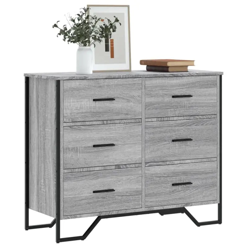 Stevige ladekast met bewerkt hout en tijdloze uitstraling - Grijs sonoma / 1 - Commodes & ladekasten
