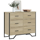 Stevige ladekast met bewerkt hout en tijdloze uitstraling - Sonoma eiken / 1 - Commodes & ladekasten