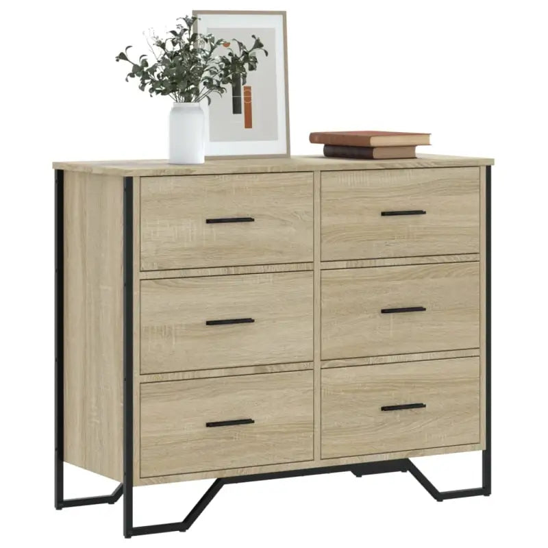 Stevige ladekast met bewerkt hout en tijdloze uitstraling - Sonoma eiken / 1 - Commodes & ladekasten
