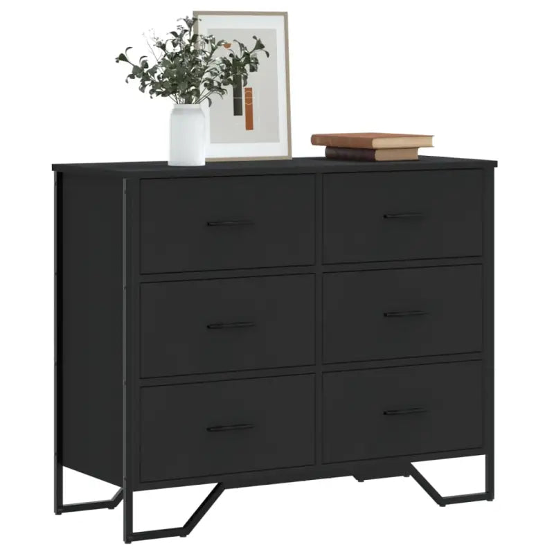 Stevige ladekast met bewerkt hout en tijdloze uitstraling - Zwart / 1 - Commodes & ladekasten