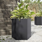 Stevige weerbestendige plantenbak voor andere buitenruimte - Staal/Zwart / 46 x 40 x 45 cm / 2 - Bloempotten &