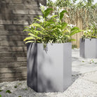 Stevige weerbestendige plantenbak voor andere buitenruimte - Gegalvaniseerd staal/Grijs / 46 x 40 x 45 cm / 1