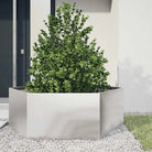Stevige weerbestendige plantenbak voor andere buitenruimte - Roestvrij staal/Lichtgrijs / 138 x 120 x 45 cm / 1