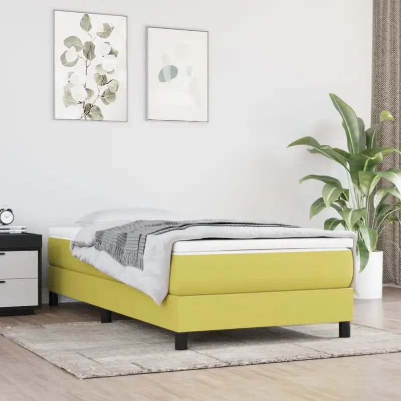 Stijlvol bedframe met multiplex lattenbodem voor optimale slaapkwaliteit - Groen / 100 x 200 cm / 25 cm - Bedden &
