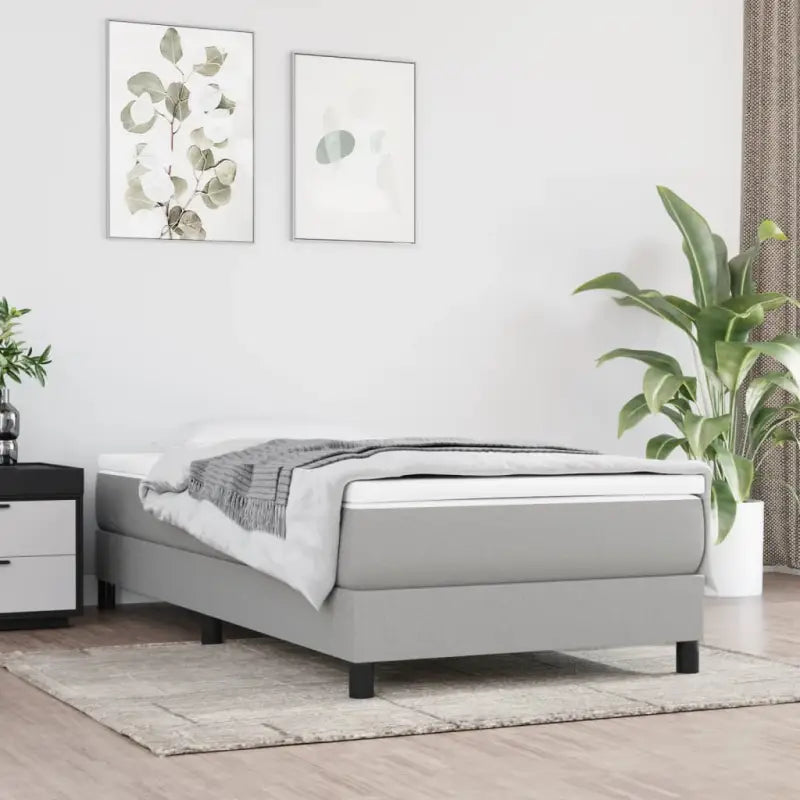 Stijlvol bedframe met multiplex lattenbodem voor optimale slaapkwaliteit - Lichtgrijs / 100 x 200 cm / 25 cm - Bedden &