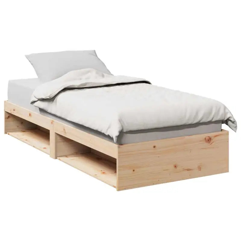 Stijlvol Daybed van massief grenenhout met opbergruimte perfect als boxspring nodig - Naturel / 80 x 200 cm - Bedden &