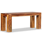 Stijlvol houten opberg- en halbankje van massief acaciahout - 110 x 35 x 45 cm - Opberg- & halbankjes