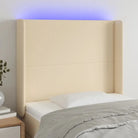 Stijlvol LED Hoofdbord voor een Moderne Slaapkamer - Crème / 93 x 16 x 118/128 cm / 1 - Hoofdborden en voetborden
