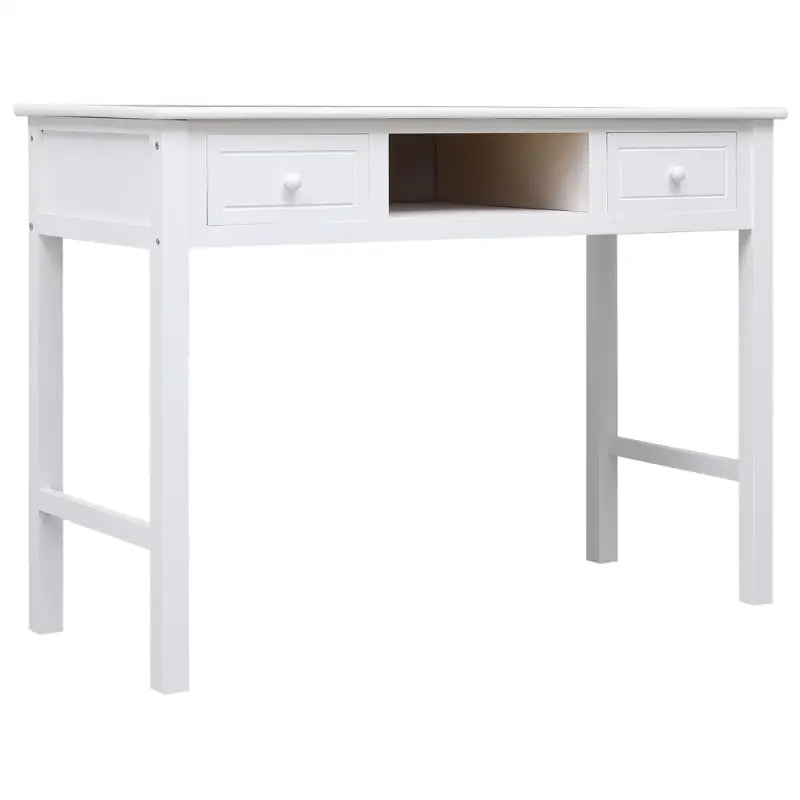 Stijlvol massief paulowniahout bureau voor een elegant interieur - Wit - Bureaus
