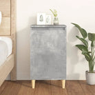 Stijlvol nachtkastje met houten poten en bewerkt hout voor een elegante inrichting - Betongrijs / 1 - Nachtkastjes