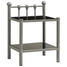 Stijlvol nachtkastje met metalen frame voor een modern interieur - Grijs en zwart / 1 - Nachtkastjes