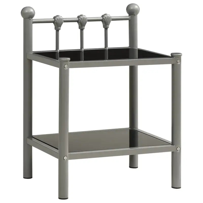 Stijlvol nachtkastje met metalen frame voor een modern interieur - Grijs en zwart / 1 - Nachtkastjes
